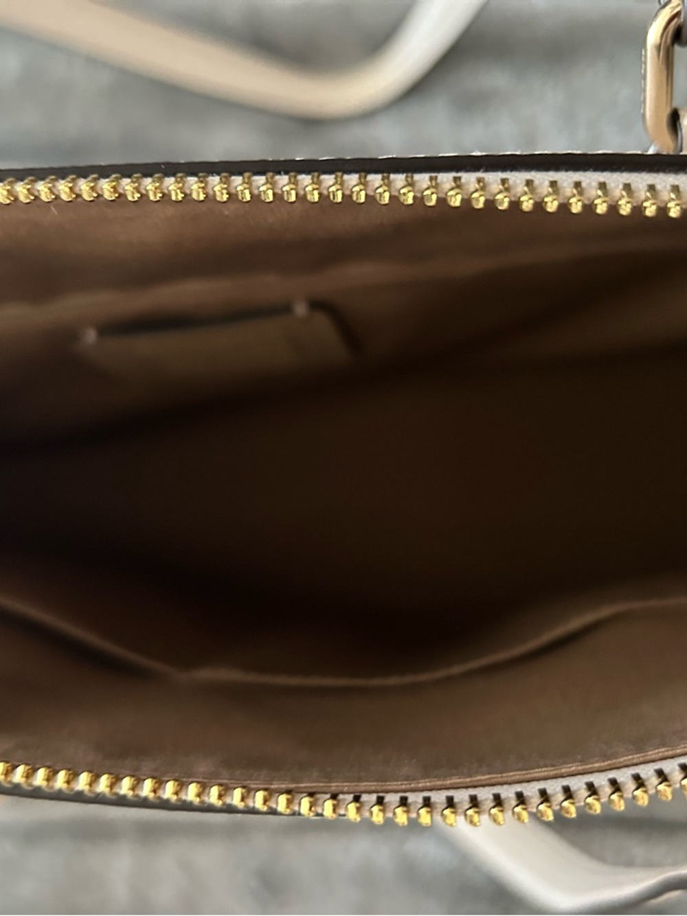 Coach White Leather Double-Handle Tote with Gold Hardware - Picture 2 of 6